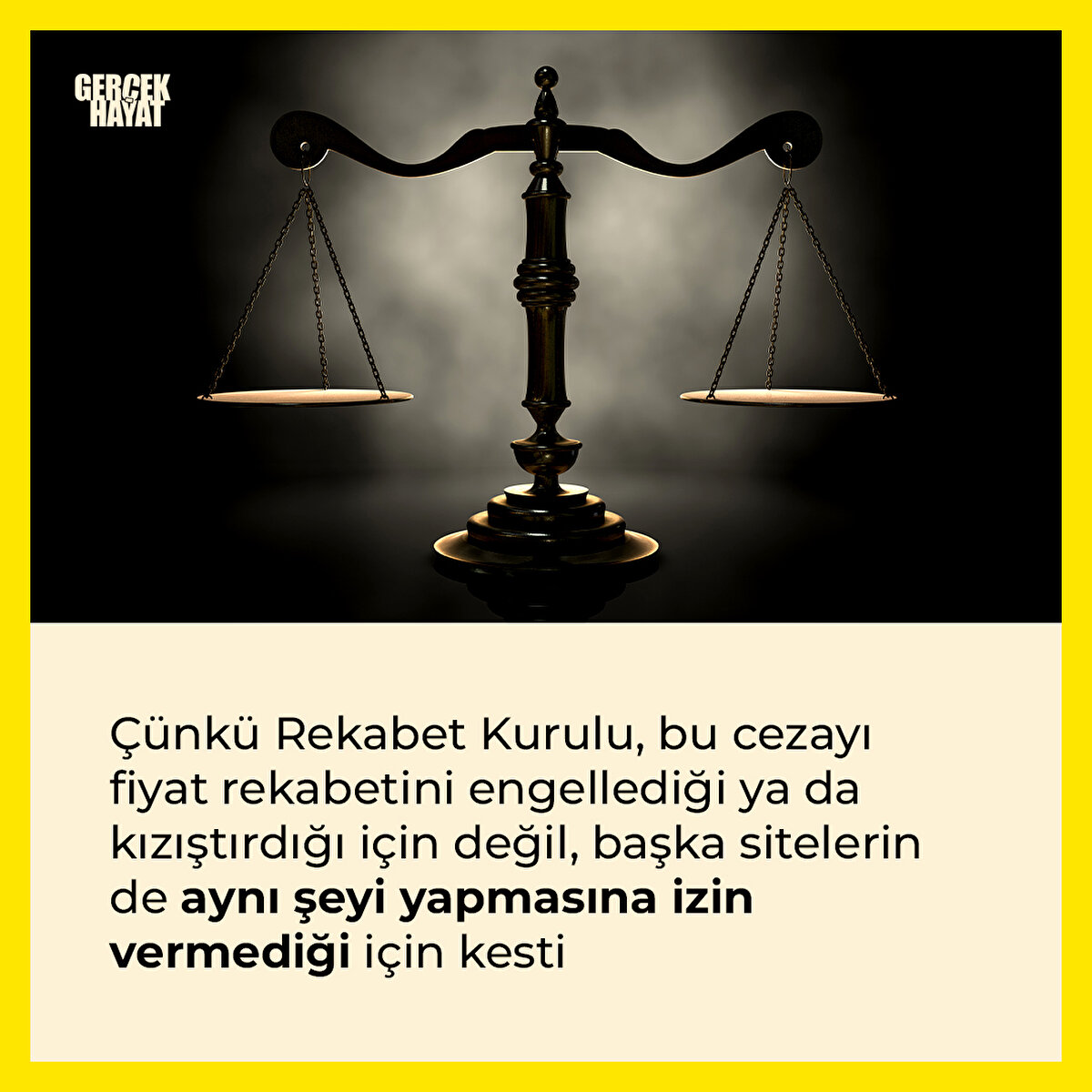 Rekabet Kurulu, bu cezayı başka sitelerin de aynı şeyi yapmasına izin vermediği için kesti