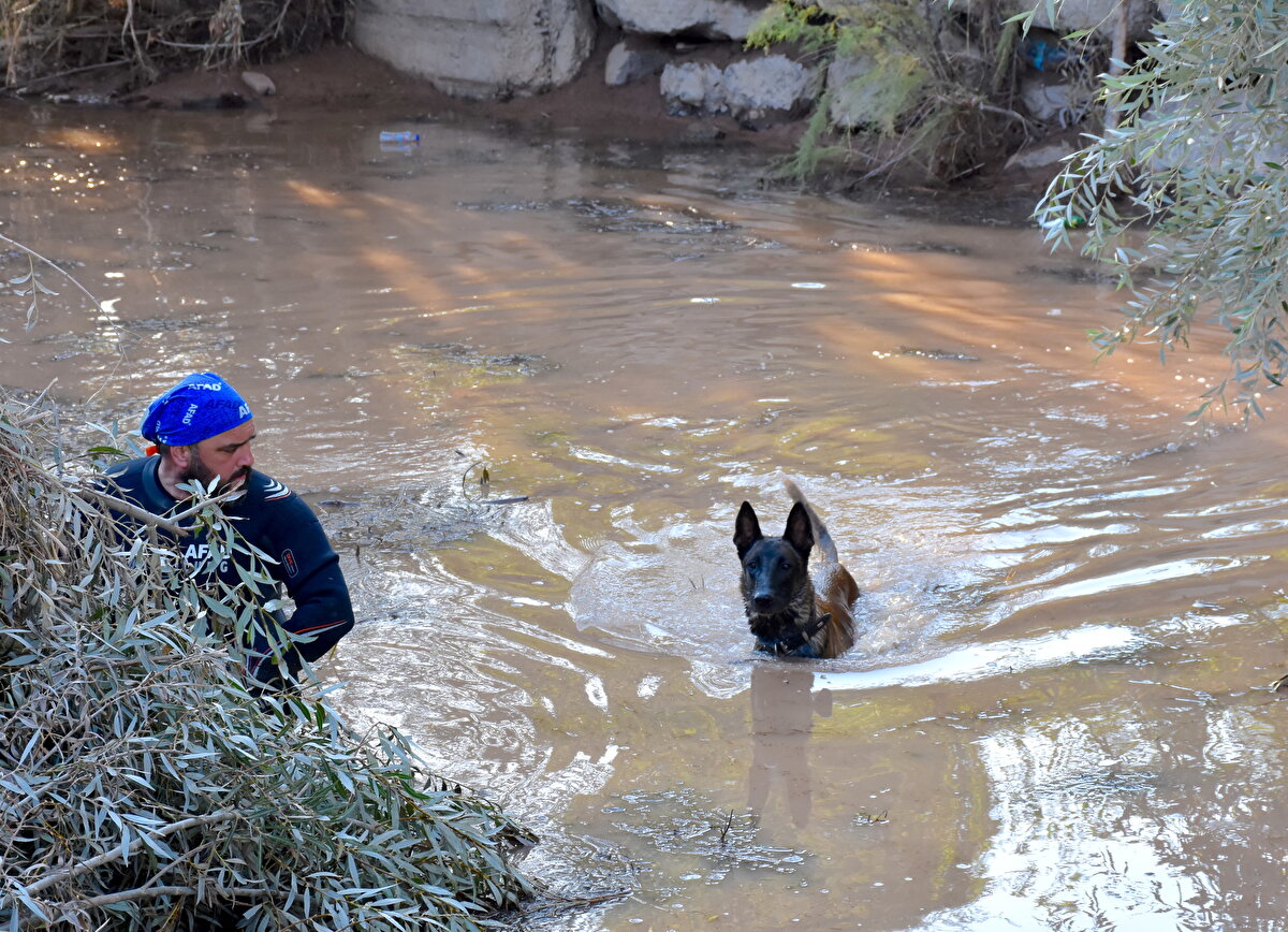 Öte yandan arama kurtarma çalışmaları için Ankara'dan getirilen eğitimli köpekler de çalışmalara katıldı.<br><br>