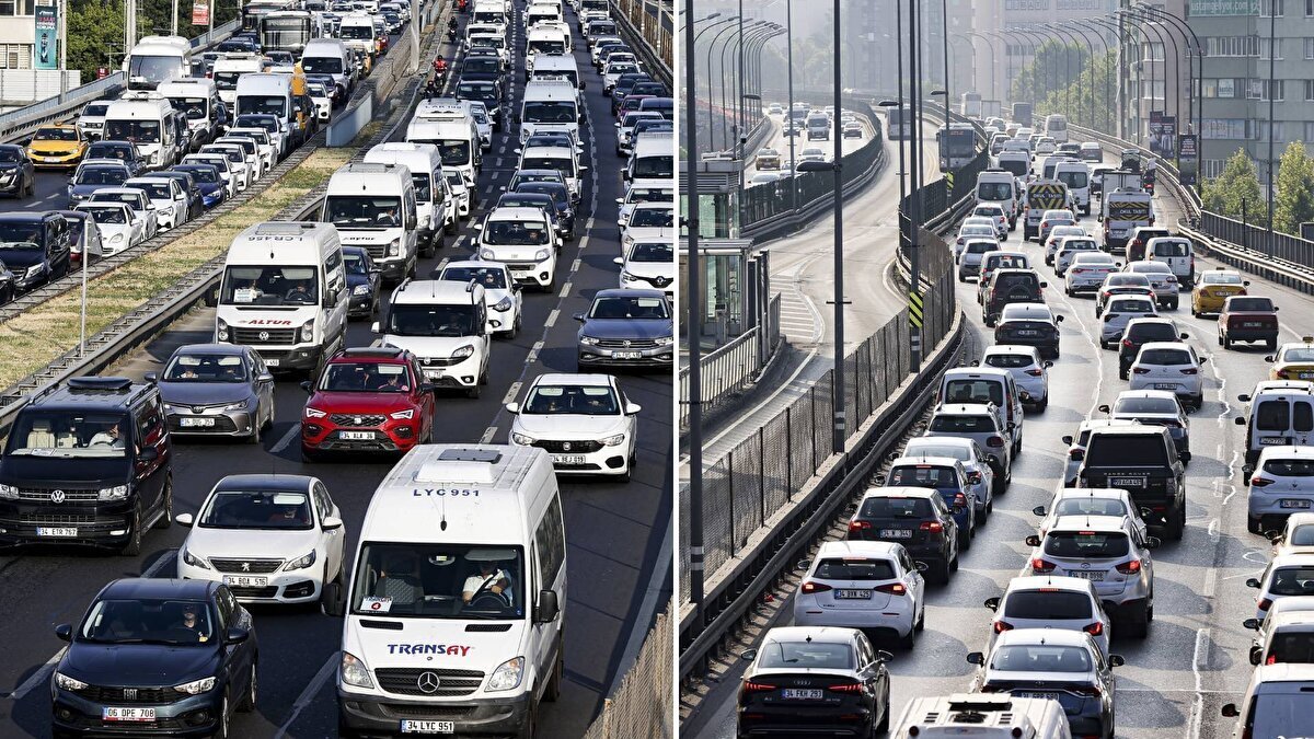 İstanbul'da 2023-2024 eğitim öğretim yılının ilk gününde sabahın erken saatlerinde trafik yoğunluğu oluşmaya başladı.