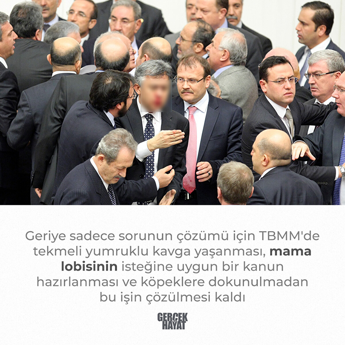 Geriye sadece sorunun çözümü için TBMM'de tekmeli yumruklu kavga yaşanması kaldı