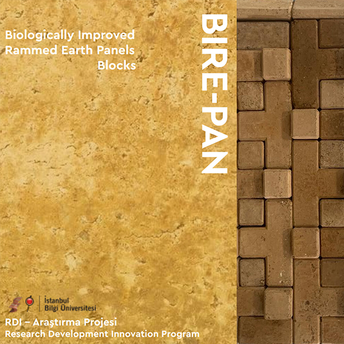 2.BIRE‐PAN Araştırma Projesi<br>İstanbul Bilgi Üniversitesi tarafından üç yıldır desteklenen projede, biyolojik katkılı sıkıştırılmış bir toprak panel malzemesinin tasarlanması, Fibrobeton’un desteğiyle de bu malzemeden oluşturulacak yapı elemanlarının fabrikasyona dayalı bir tasarım-üretim sisteminin oluşturulması amaçlanıyor. TUBİTAKMAM, Kerpic Akademi, Yapı Biyolojisi Enstitüsü gibi kurumlardan uzmanların yer aldığı projede, sürecin ve sonuçlarının paylaşılması için ilgilenen herkesi 30 Eylül Cumartesi günü saat 10.00’da İstanbul Bilgi Üniversitesi Mimarlık Fakültesi Kazandibi’nde gerçekleştirilecek sunuma davet ediyor. Bilgi-Mimarlık’taki bu sunumun ardından Fibrobeton Düzce Fabrikası’na bir teknik gezi düzenlenmesi ve üretim süreci ile prototipin tanıtılması, gezinin ardından Santral Kampüse dönüş yapılması planlanıyor.<br>Etkinlik detayları için; www.birepan.com ve @birepan <br>