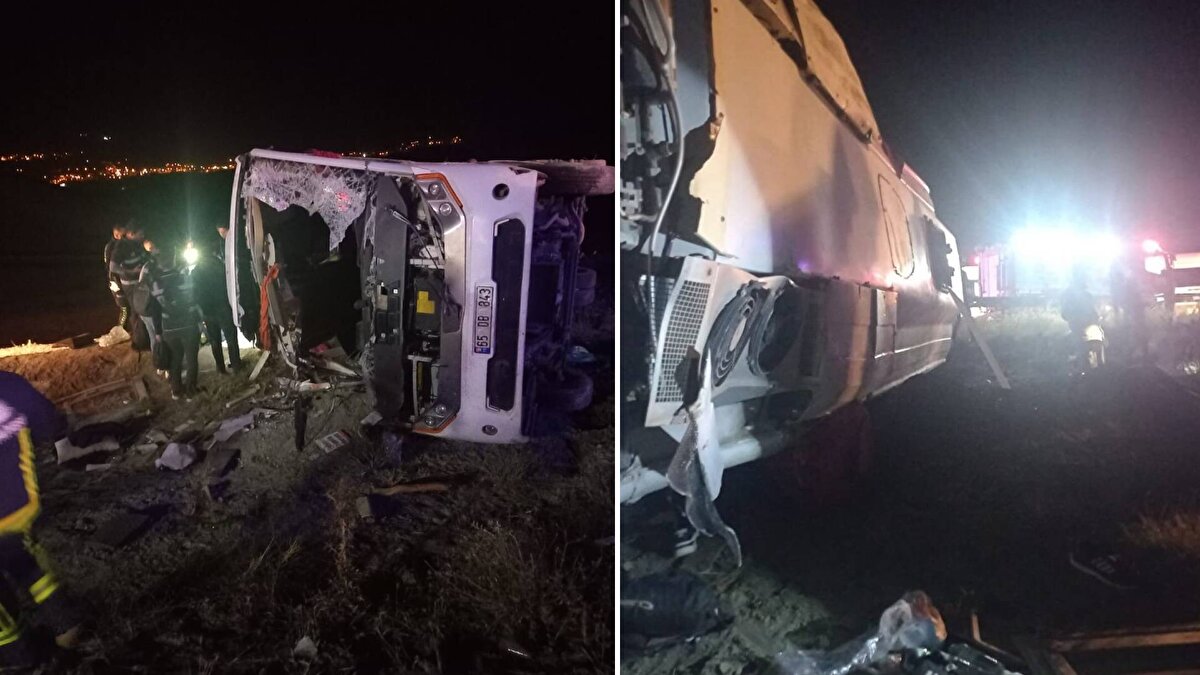 Van'da otobüsün şarampole devrilmesi sonucu 5 düzensiz göçmen yaşamını yitirdi, 7 emniyet personeli, 2 şoför ve 21 düzensiz göçmen yaralandı.