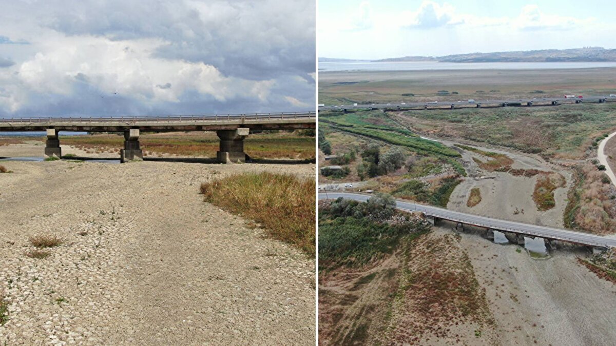 Kuraklıktan en fazla etkilenen barajlardan biride Büyükçekmece barajı oldu. Barajdaki doluluk oranı yüzde 4.83 olarak ölçülürken, göl adeta çöle döndü.