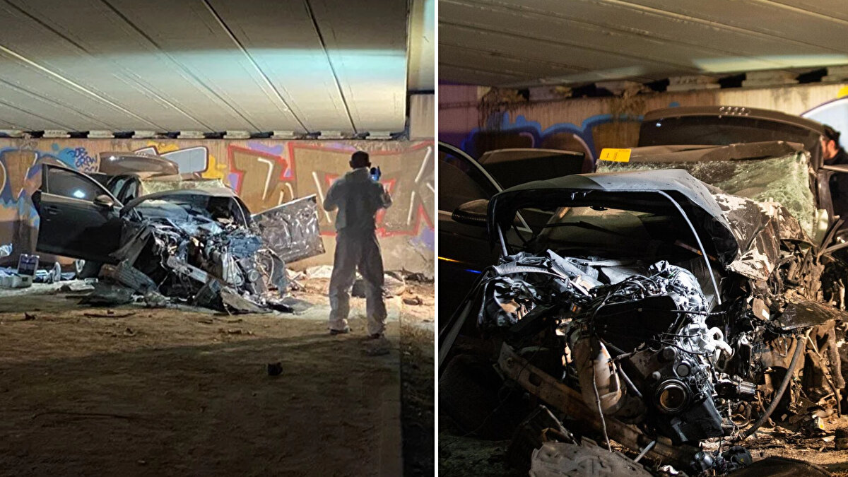 İstanbul Bahçelievler'de sürücüsünün kontrolünü kaybettiği otomobil, tramvay köprüsünün duvarına çarptı. Kazada 4 kişi yaşamını yitirdi.<br><br>