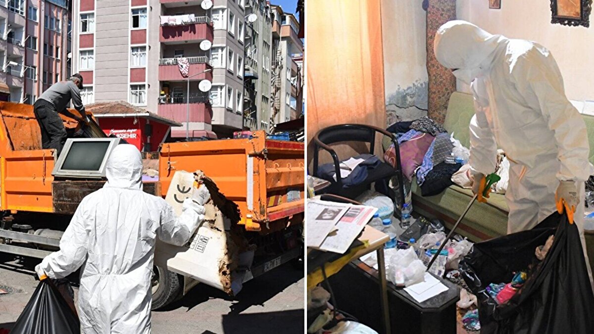 İlkadım ilçesine bağlı Hançerli Mahallesi Muhtarı Asuman Koç'un ihtiyaç sahibi olarak bildirdiği Necla Erol'un evine giden Büyükşehir Belediyesi Sosyal Hizmetler Dairesi Başkanlığı ekipleri kötü ir koku ile karşılaştı.