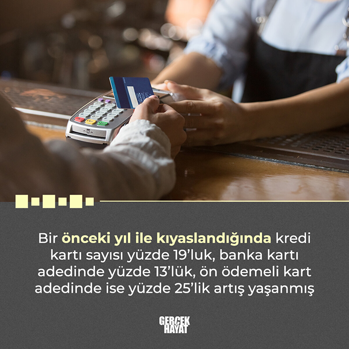 Bir önceki yıl ile kıyaslandığında kredi kartı sayısı yüzde 19’luk, banka kartı adedinde yüzde 13’lük, ön ödemeli kart adedinde ise yüzde 25’lik artış yaşanmış