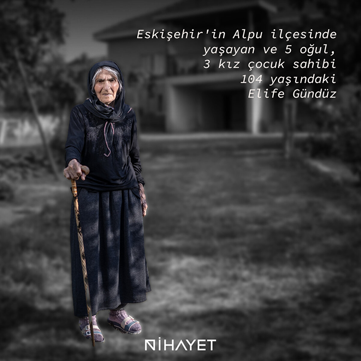 Eskişehir'in Alpu ilçesinde yaşayan ve 5 oğul, 3 kız çocuk sahibi 104 yaşındaki Elife Gündüz