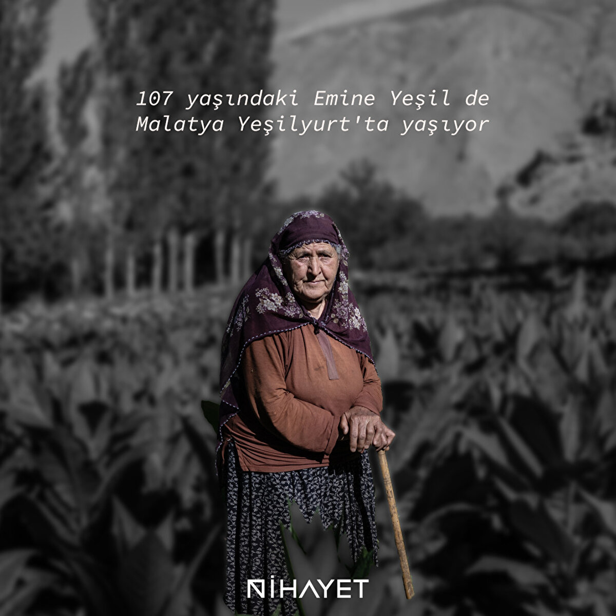 107 yaşındaki Emine Yeşil de Malatya Yeşilyurt'ta yaşıyor