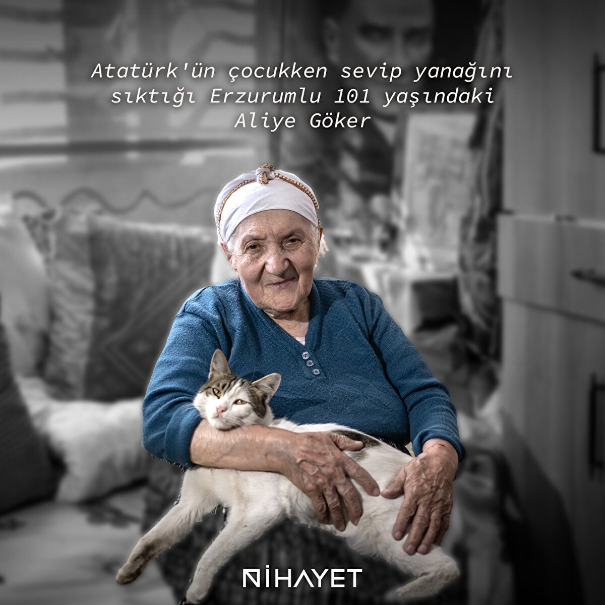 Atatürk'ün çocukken sevip yanağını sıktığı 101 yaşındaki Aliye Göker