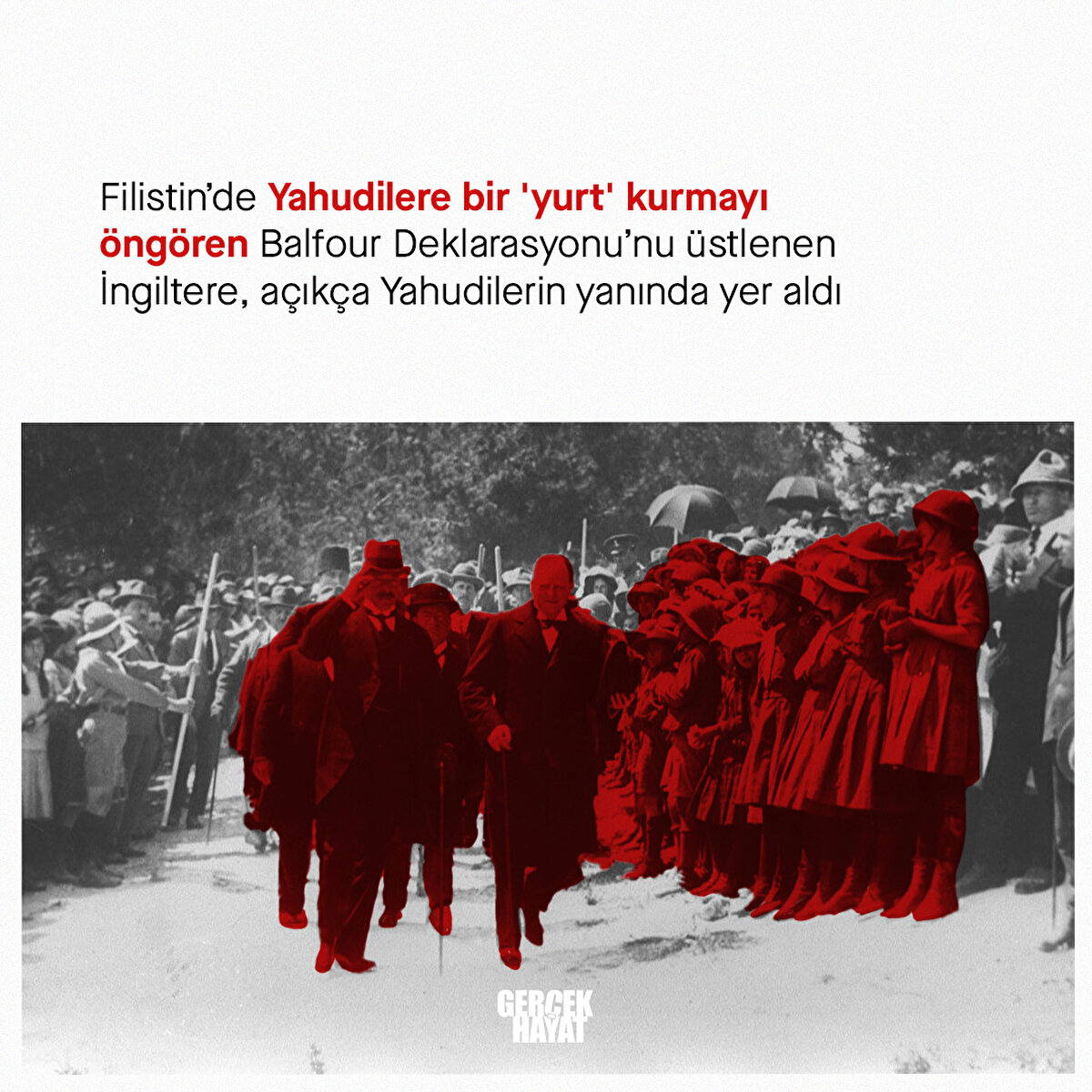 Balfour Deklarasyonu’nu üstlenen İngiltere, açıkça Yahudilerin yanında yer aldı