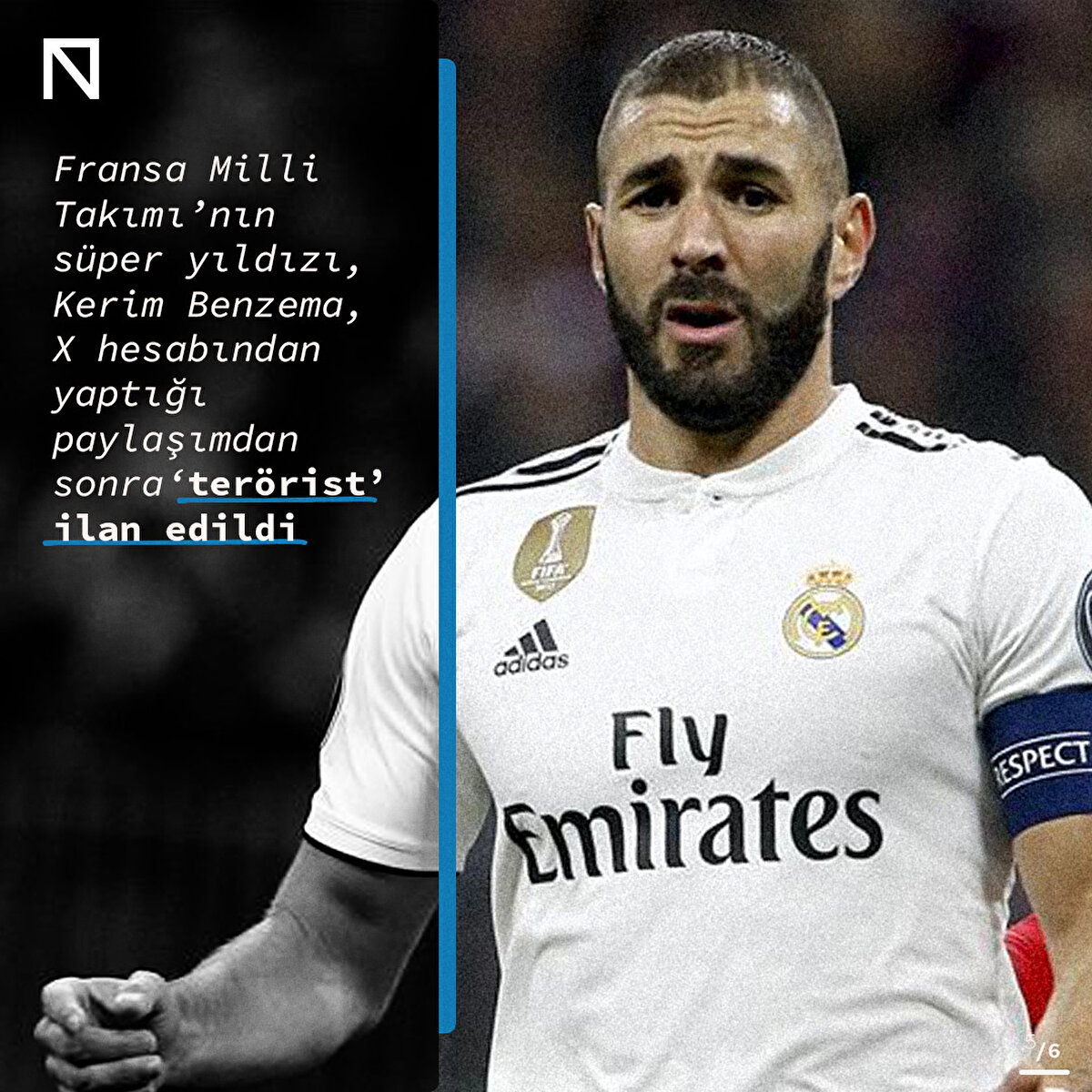 Filsitin'e destek açıklamasında bulunan Karim Benzema, 'terörist' ilan edildi.