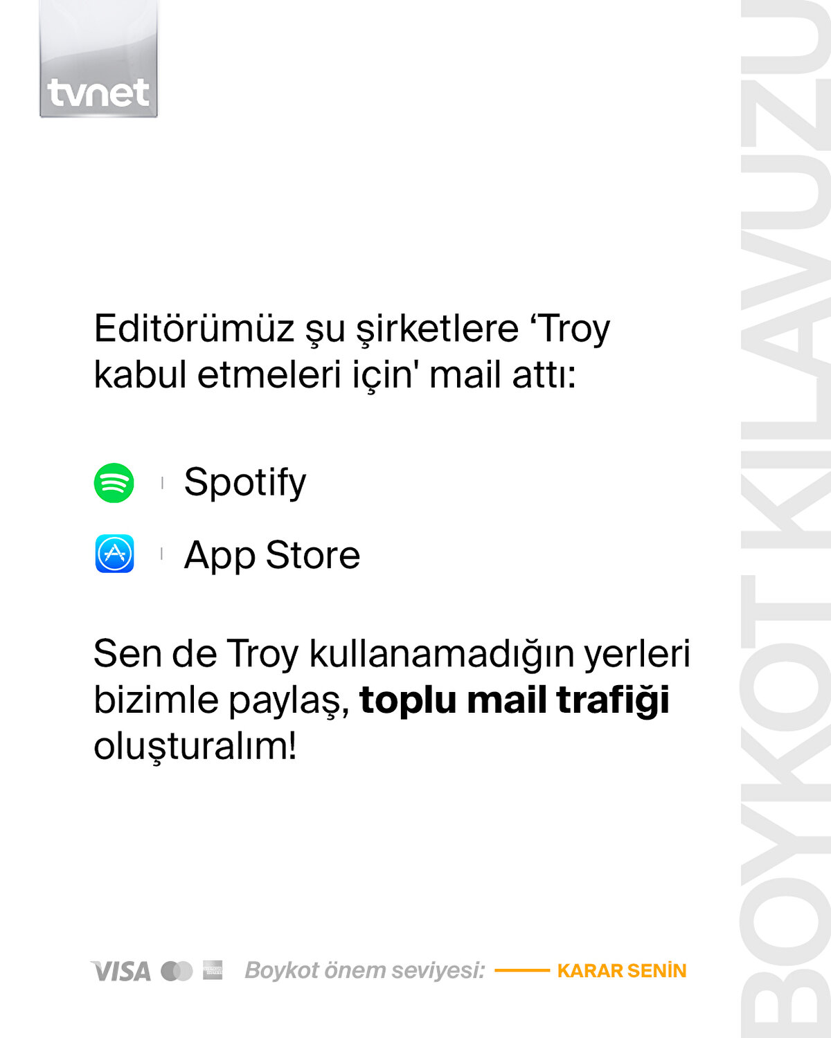 Sen de Troy kullanmadığın yerleri bizimle paylaş, toplu mail trafiği oluşturalım!