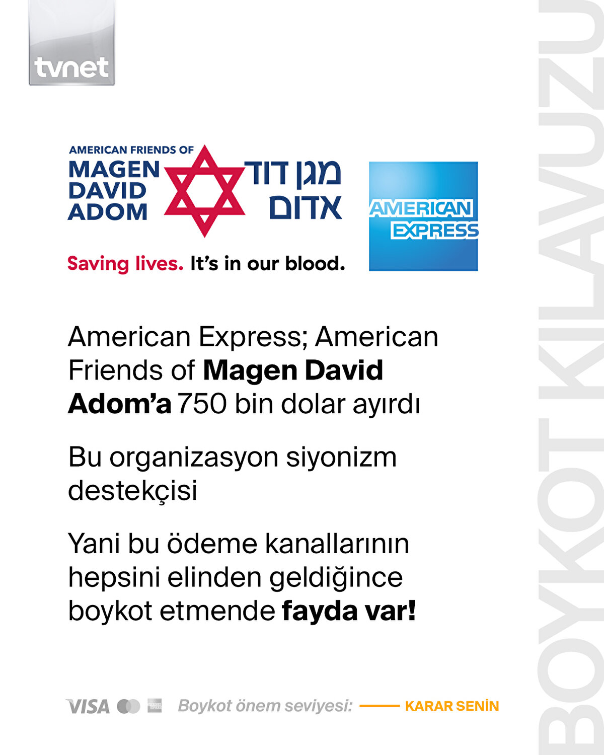 American Express: American Friens of Magen David Adom'a 70 bin dolar ayırdı