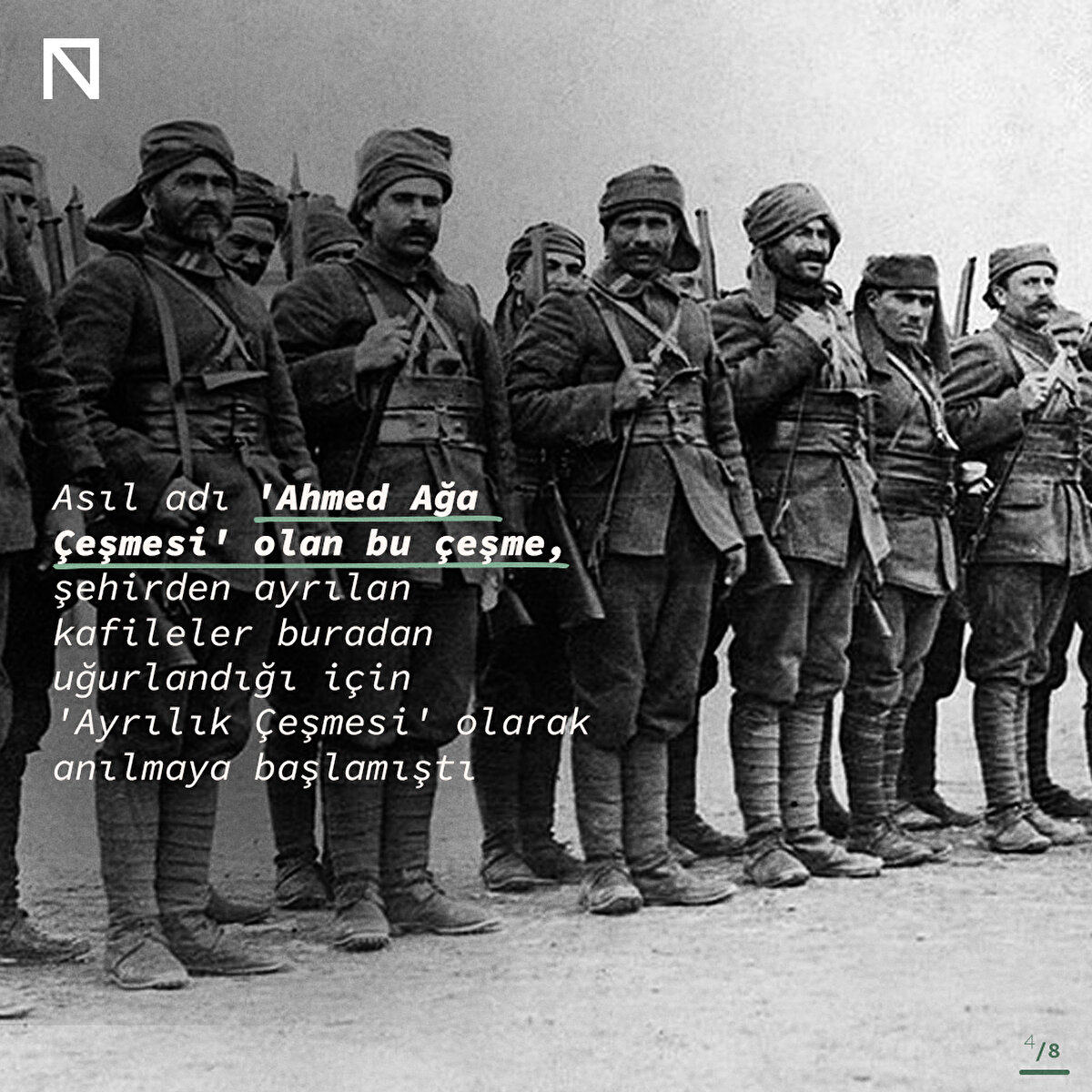 Savaşa giden askerlerin dahi sevdikleriyle vedalaşmak için tercih ettiği çeşmenin adı zamanla 'Ayrılık Çeşme' olarak zihinlere yerleşti