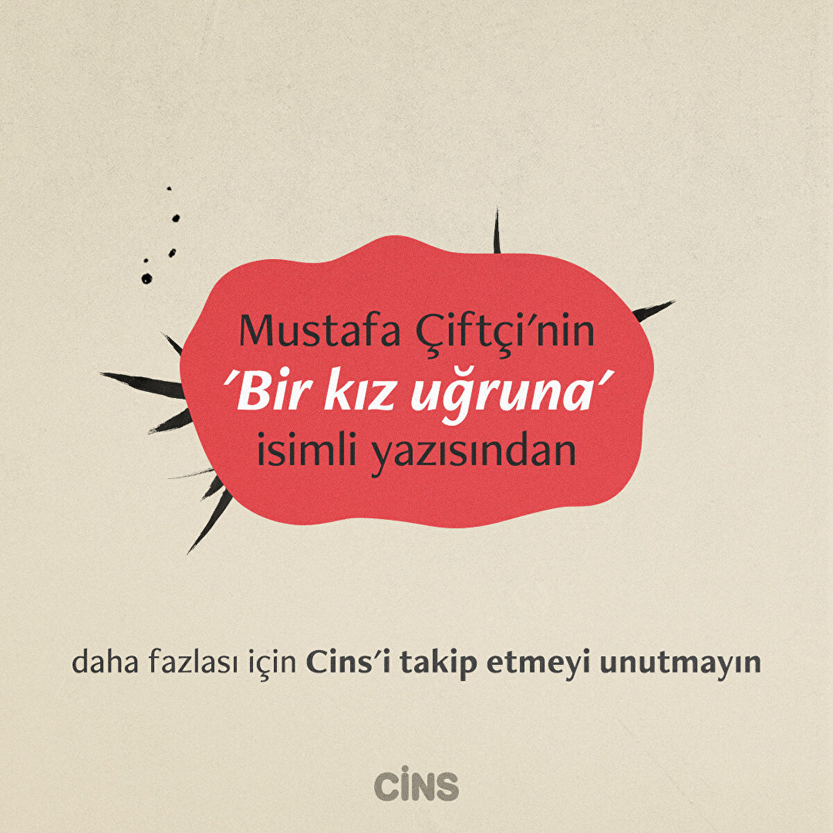 Mustafa &#199;ift&#231;i'nin 'Bir kız uğruna' isimli yazısından 