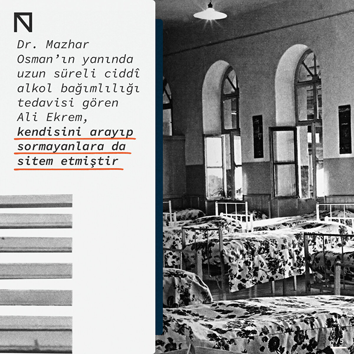Dr. Mazhar Osman’ın yanında uzun süreli ciddî alkol bağımlılığı tedavisi gören Ali Ekrem, kendisini arayıp sormayanlara da sitem etmiştir