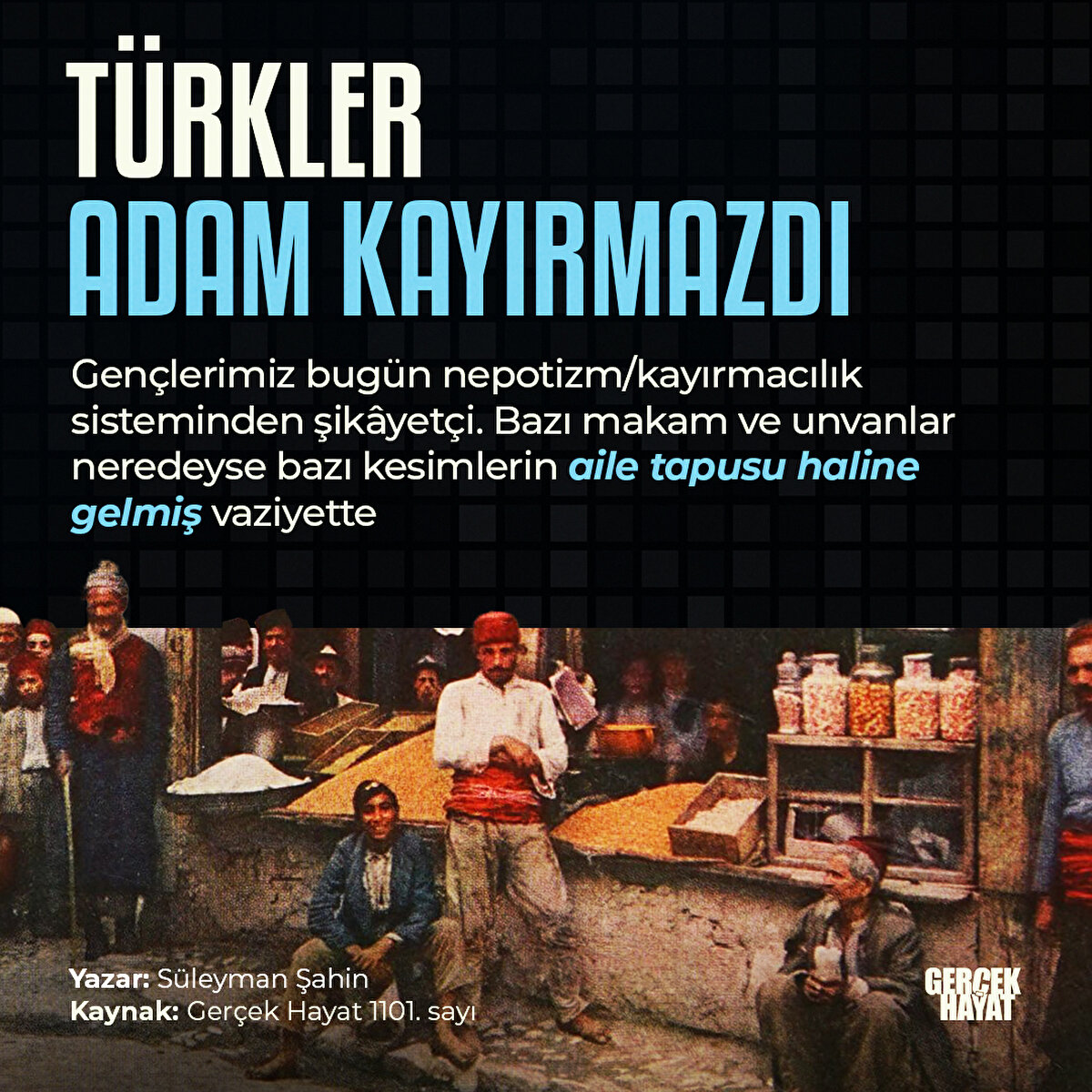 Gençlerimiz bugün nepotizm/kayırmacılık sisteminden şikâyetçi