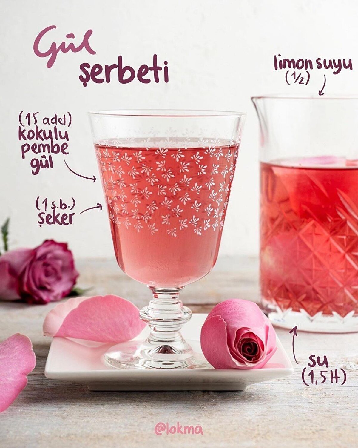 &#127801;G&#252;l ŞerbetiMalzemeler6 yemek kaşığı kurutulmuş g&#252;l yaprağı6 yemek kaşığı toz şeker6 su bardağı suHazırlanışı:-Tencereye t&#252;m malzemeleri alıp kaynatın. 7-8 saat dinlendirin ve soğuttuktan sonra servis edin.