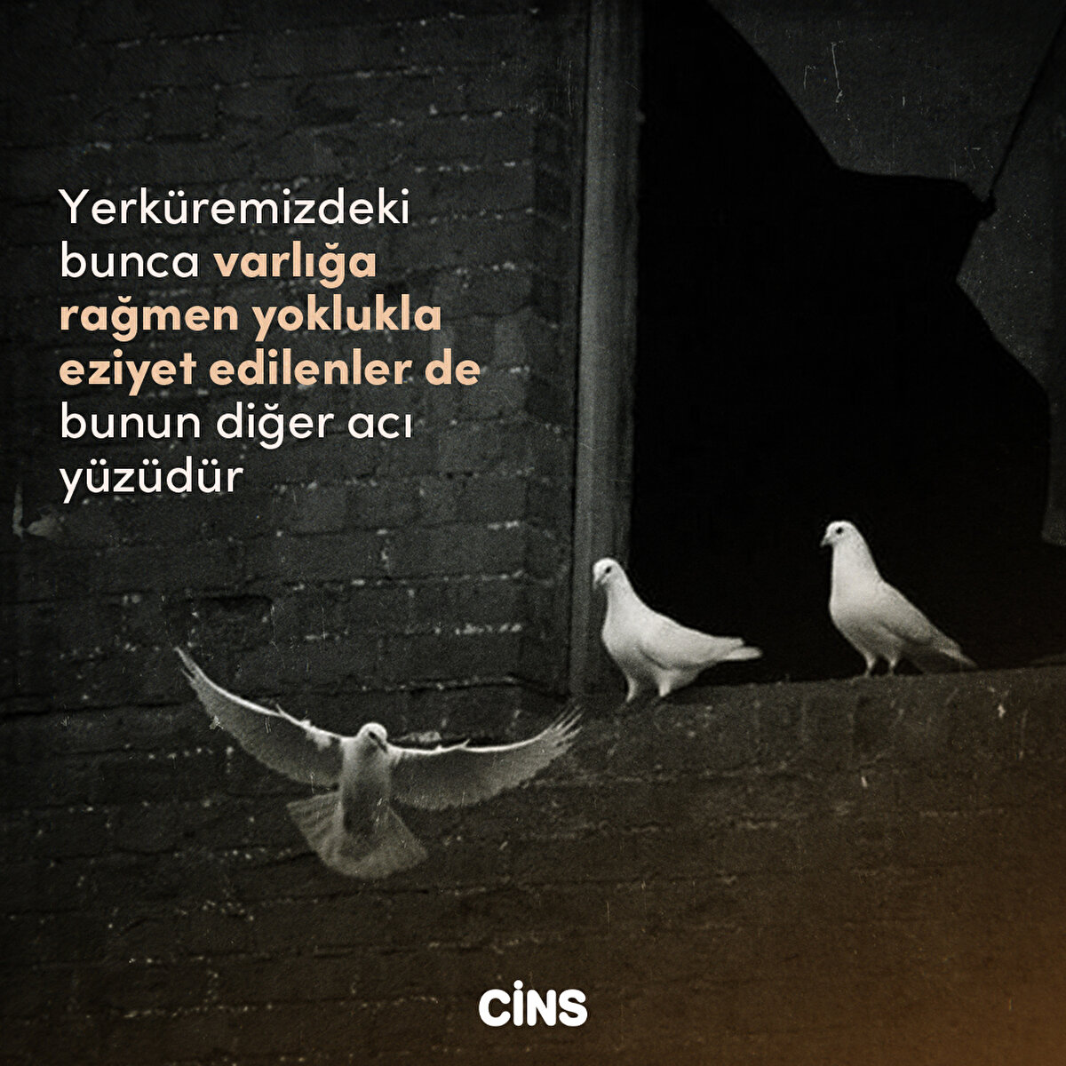 Yerküremizdeki bunca varlığa rağmen yoklukla eziyet edilenler de bunun diğer acı yüzüdür