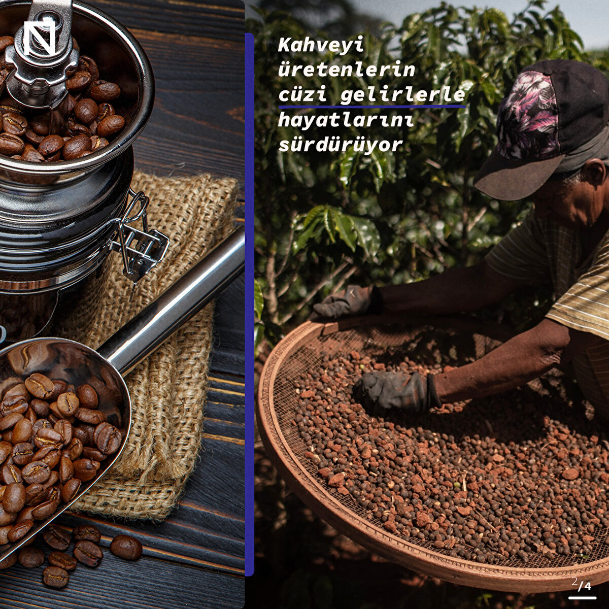 Kahveyi üretenlerin cüzi gelirlerle hayatlarını sürdürüyor