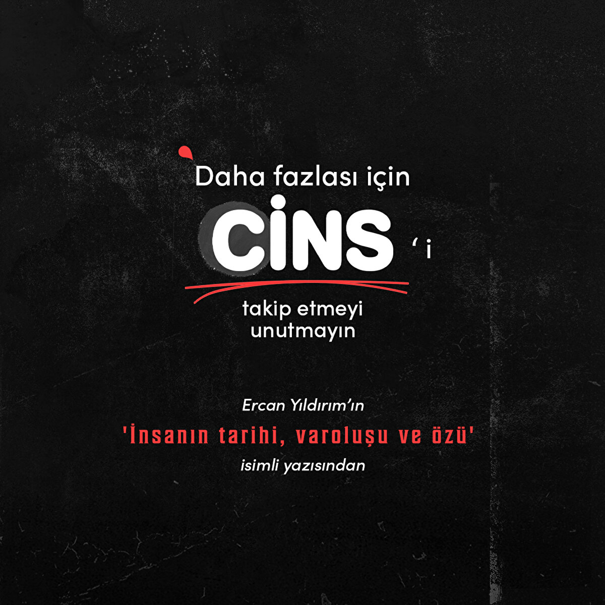 Ercan Yıldırım'ın 'İnsanın tarihi, varoluşu ve özü' isimli yazısından 