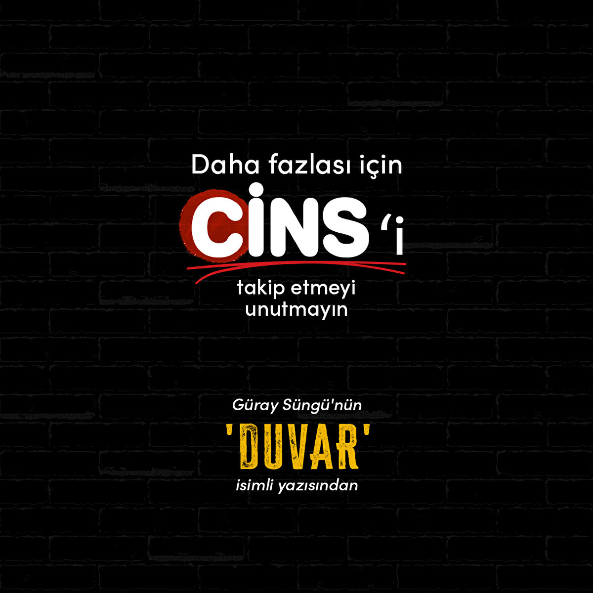 G&#252;ray S&#252;ng&#252;'n&#252;n 'Duvar' isimli yazısından 