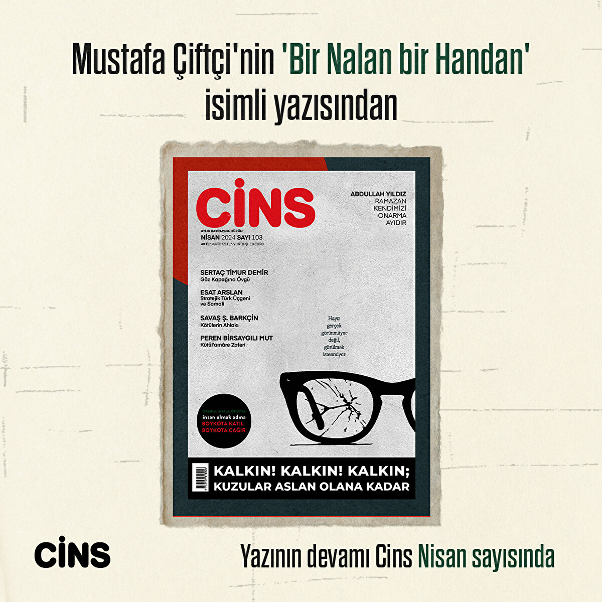 Mustafa &#199;ift&#231;i'nin 'Bir Nalan bir Handan' isimli yazısından
