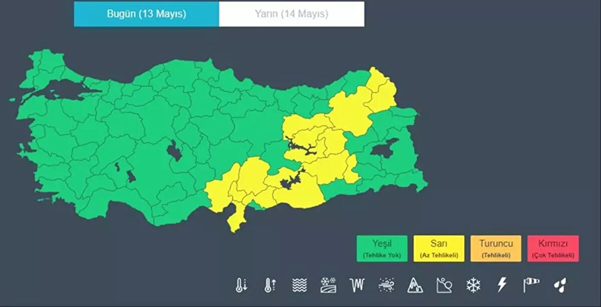 İşte Meteoroloji`nin sarı kodla uyardığı iller...