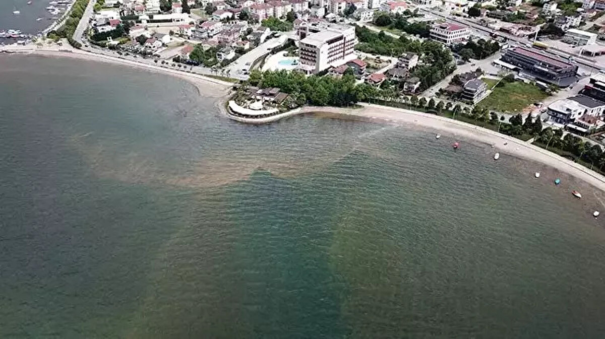 Marmara Denizi’nin doğu ucunda yer alan İzmit Körfezi’nin Başiskele ilçesindeki Seymen sahili kısmında denizin rengi kahverengiye dönüştü. Kıyı şeridine yakın noktalardaki renk değişimi geniş bölgede etkili oldu. <br><br>