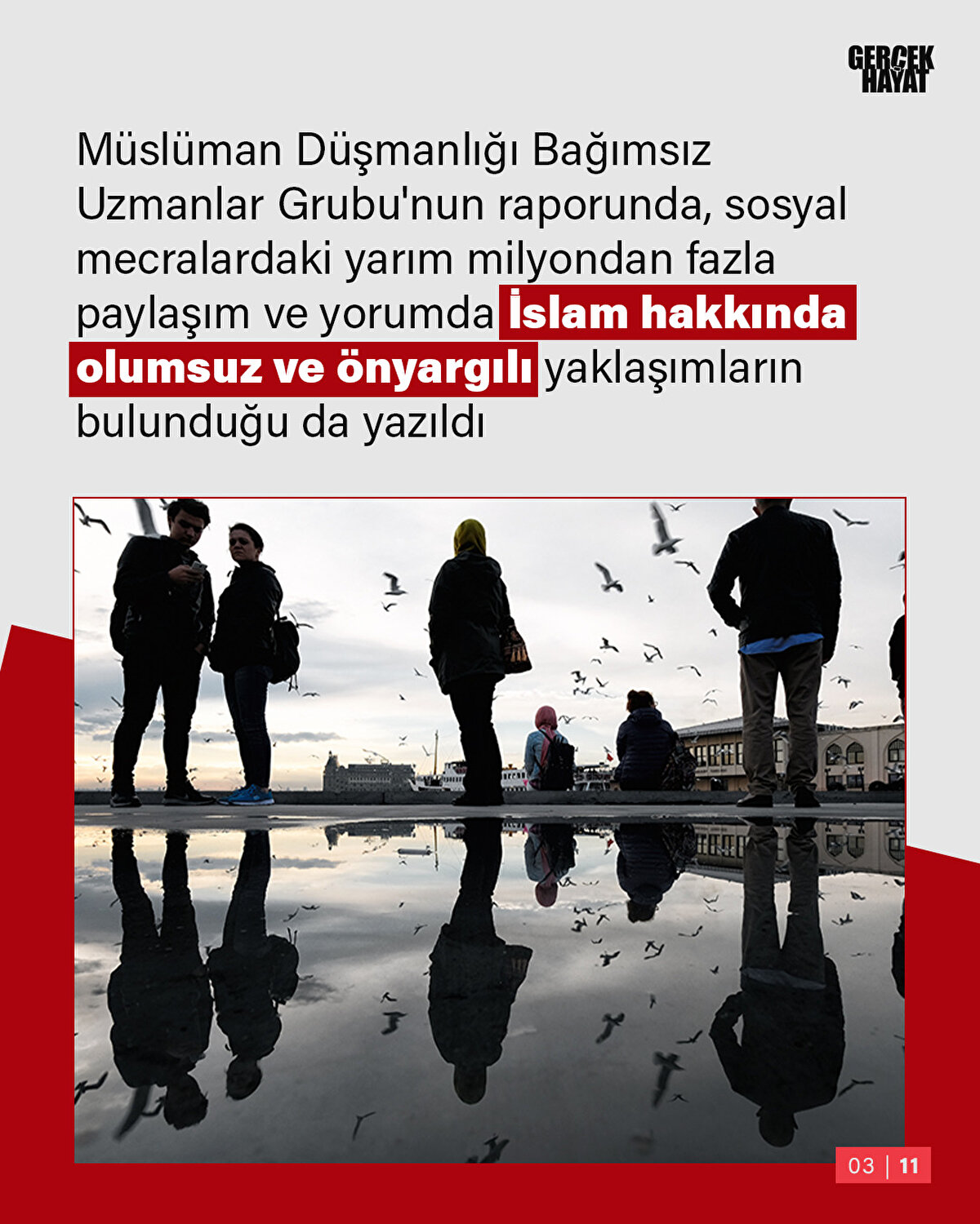 Sosyal mecralardaki yarım milyondan fazla paylaşım ve yorumda İslam hakkında olumsuz ve önyargılı yaklaşımların bulunduğu da yazıldı