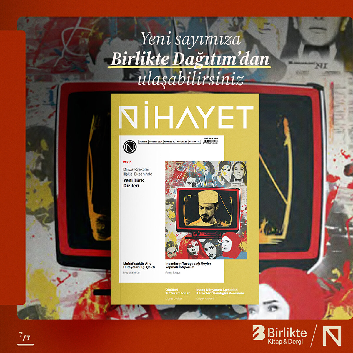 Dergimize zincir marketlerden, gazete bayilerinden ve seçkin kitabevlerinden ulaşabilirsiniz 😊
