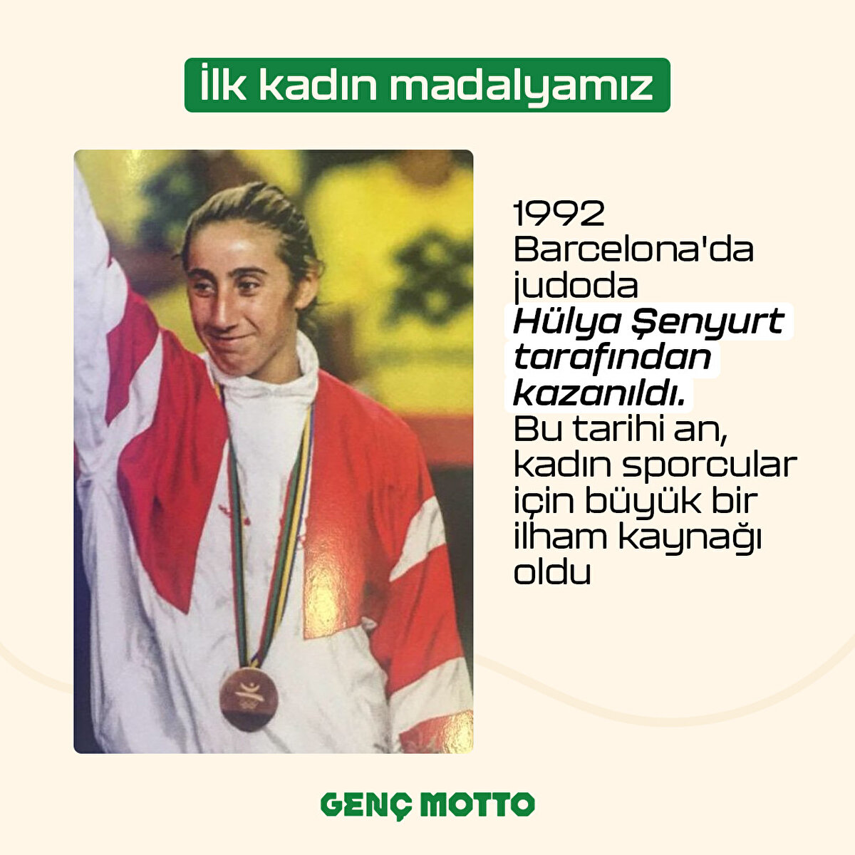 İlk kadın madalyamız Hülya Şenyurt  tarafından kazanıldı