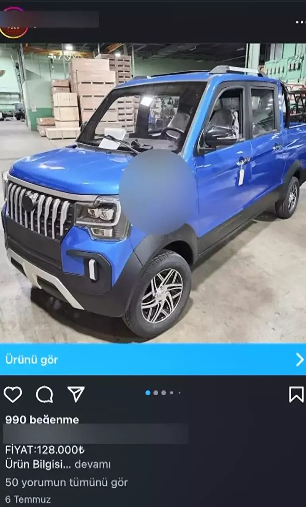 “GÜRCİSTAN'DAN ELEKTRİKLİ ARABA SATIŞI YAPAR GİBİ GÖRÜNÜP İNSANLARI YANILTIYORLAR"<br><br>Feridun Sentürk internetteki şikayet sitesine yazdığı metinde hesap ismi de vererek, “Instagram üzerinden Gürcistan'dan elektrikli araba satışı yapar gibi görünüp insanları yanıltıyorlar. Biz mağdur olduk. Emniyete şikayette bulunduk. Yetkililerin bu duruma el koyarak insanların mağdur olmasını engellemelerini rica ediyorum. Adamlardan Ticaret Bakanlığı’ndan alınan barkodlu yetki belgesini bana göndermelerini istedim. Fakat bana saçma sapan bir evrak gönderdiler. Bunun üzerine ben kargo bedelini yakarak bu işten vazgeçtim" ifadelerini kullandı.