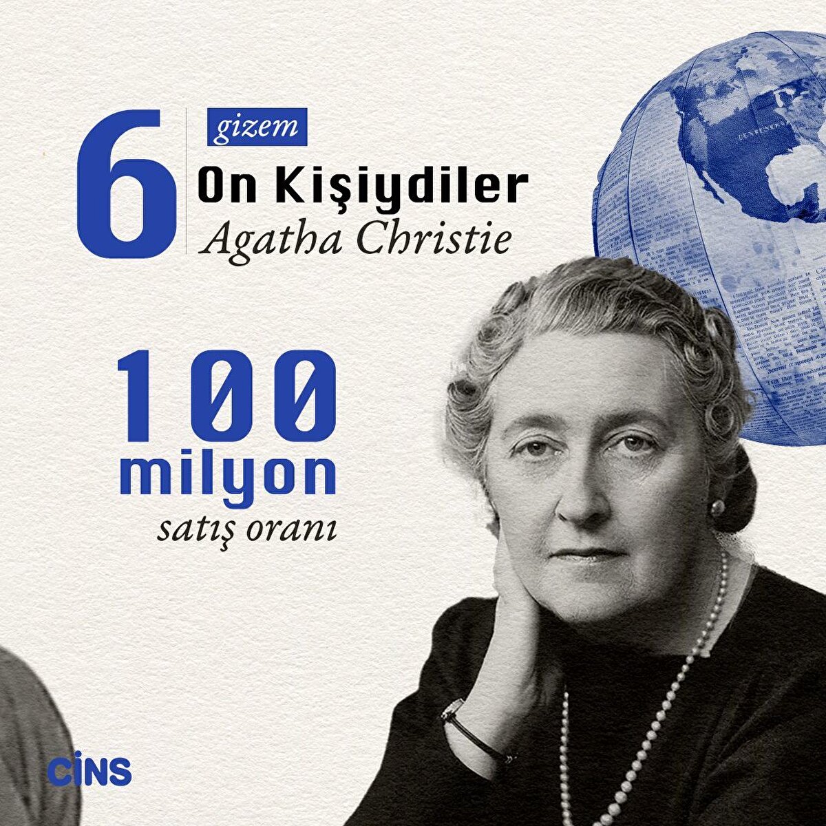 6- On KişiydilerAgatha Christiegizem t&#252;r&#252;nde100 milyon satış oranı