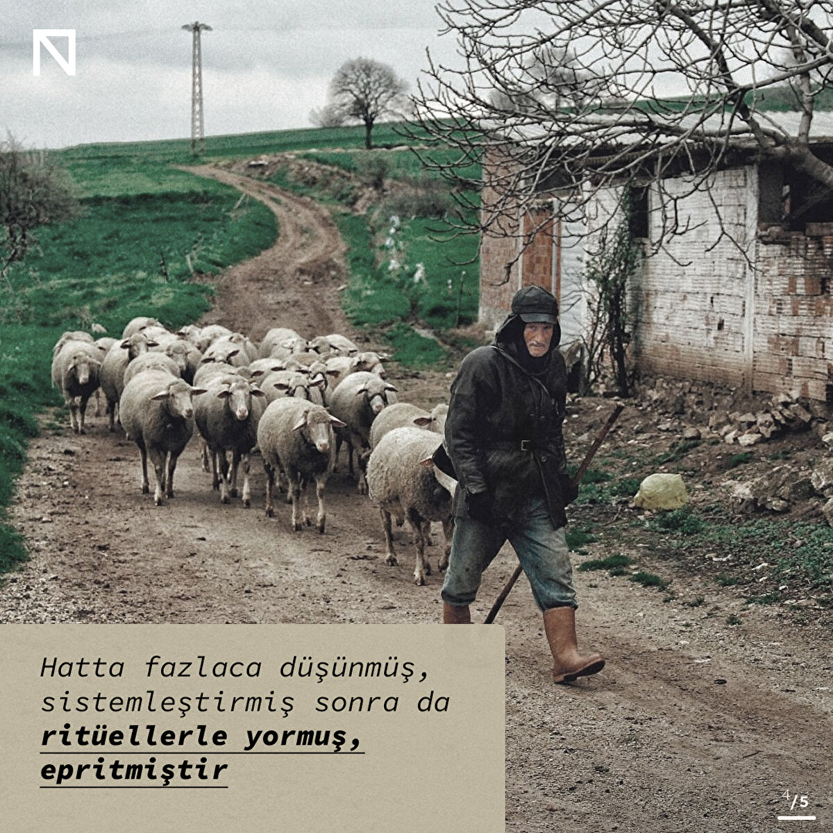 Hatta fazlaca düşünmüş, sistemleştirmiş sonra da ritüellerle yormuş, epritmiştir