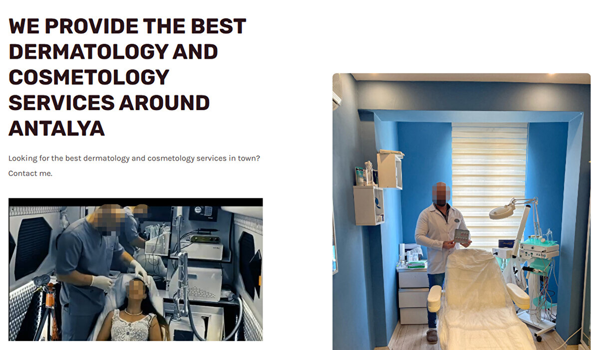 'Seyyar güzellik merkezi'nde 'botoks', 'yağ aldırma', 'yüz gençleştirme' ve 'diş beyazlatma' işlemleri yapan R.G.'nin internet sitesi olduğu da tespit edildi.