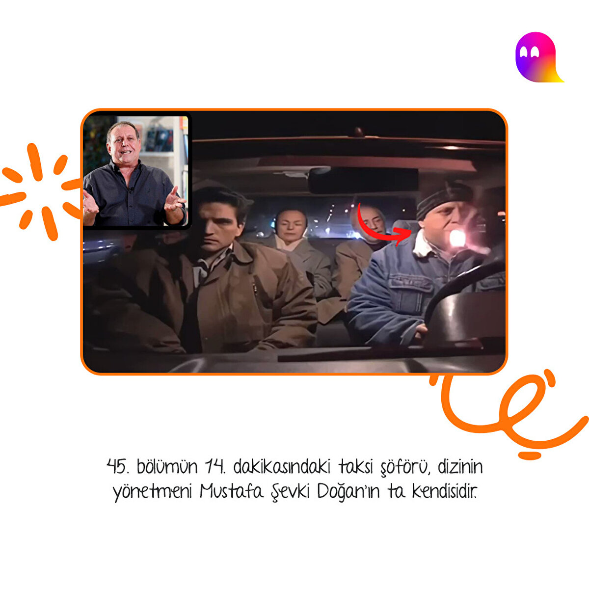 45. bölümün 14. dakikasındaki taksi şöförü, dizinin yönetmeni Mustafa Şevki Doğan'ın ta kendisidir
