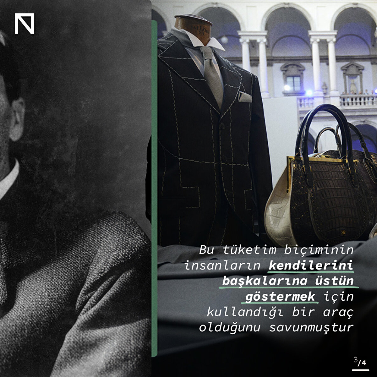 Bu tüketim biçiminin insanların kendilerini başkalarına üstün göstermek için kullandığı bir araç olduğunu savunmuştur