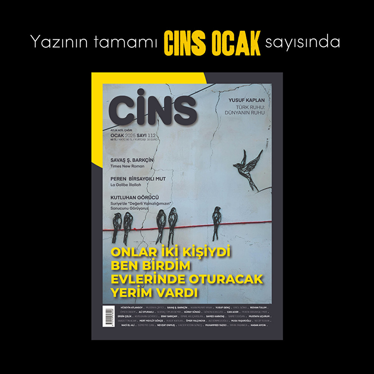 Yazının tamamı Cins Ocak sayısında