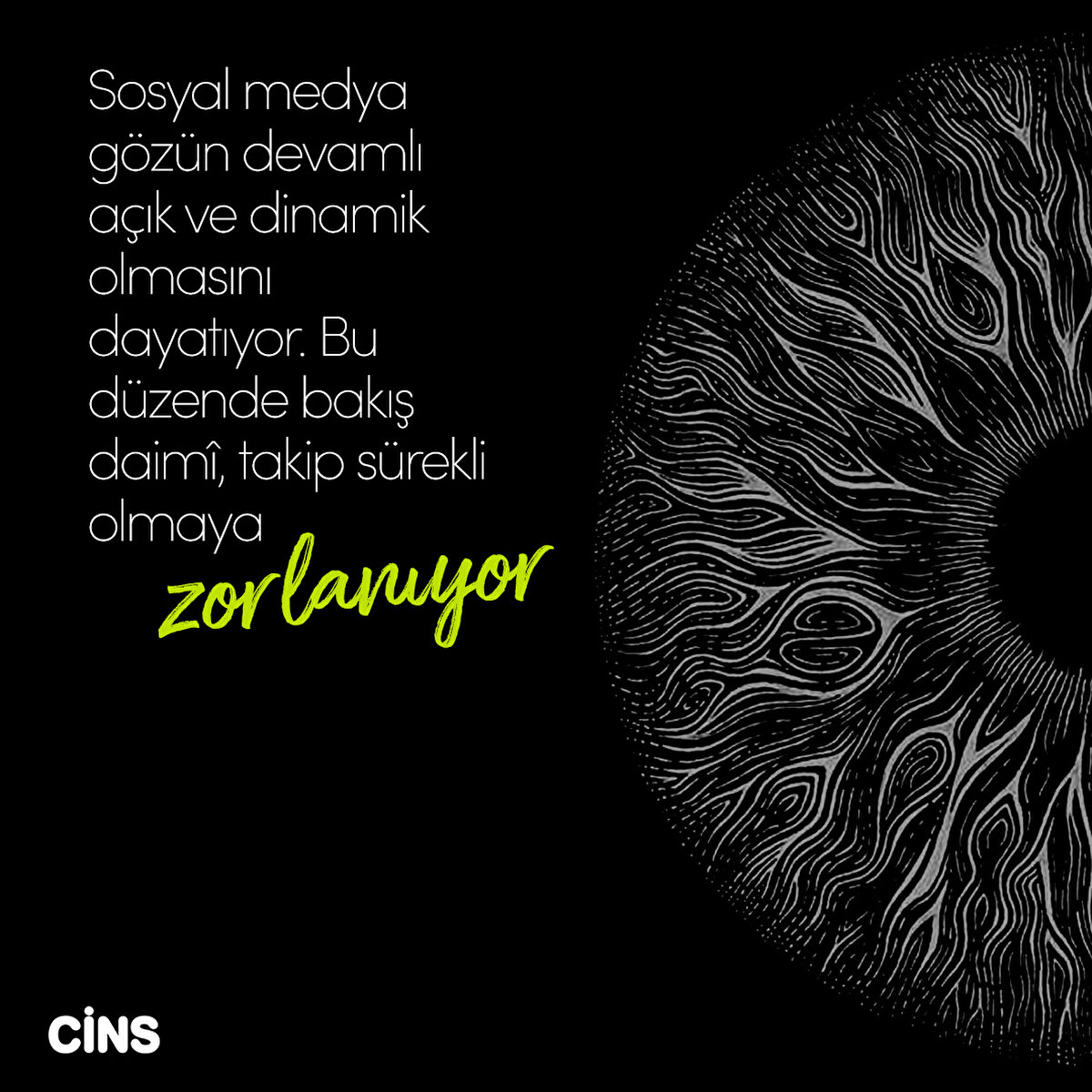 Sosyal medya gözün devamlı açık ve dinamik olmasını dayatıyor. Bu düzende bakış daimî, takip sürekli olmaya
zorlanıyor
