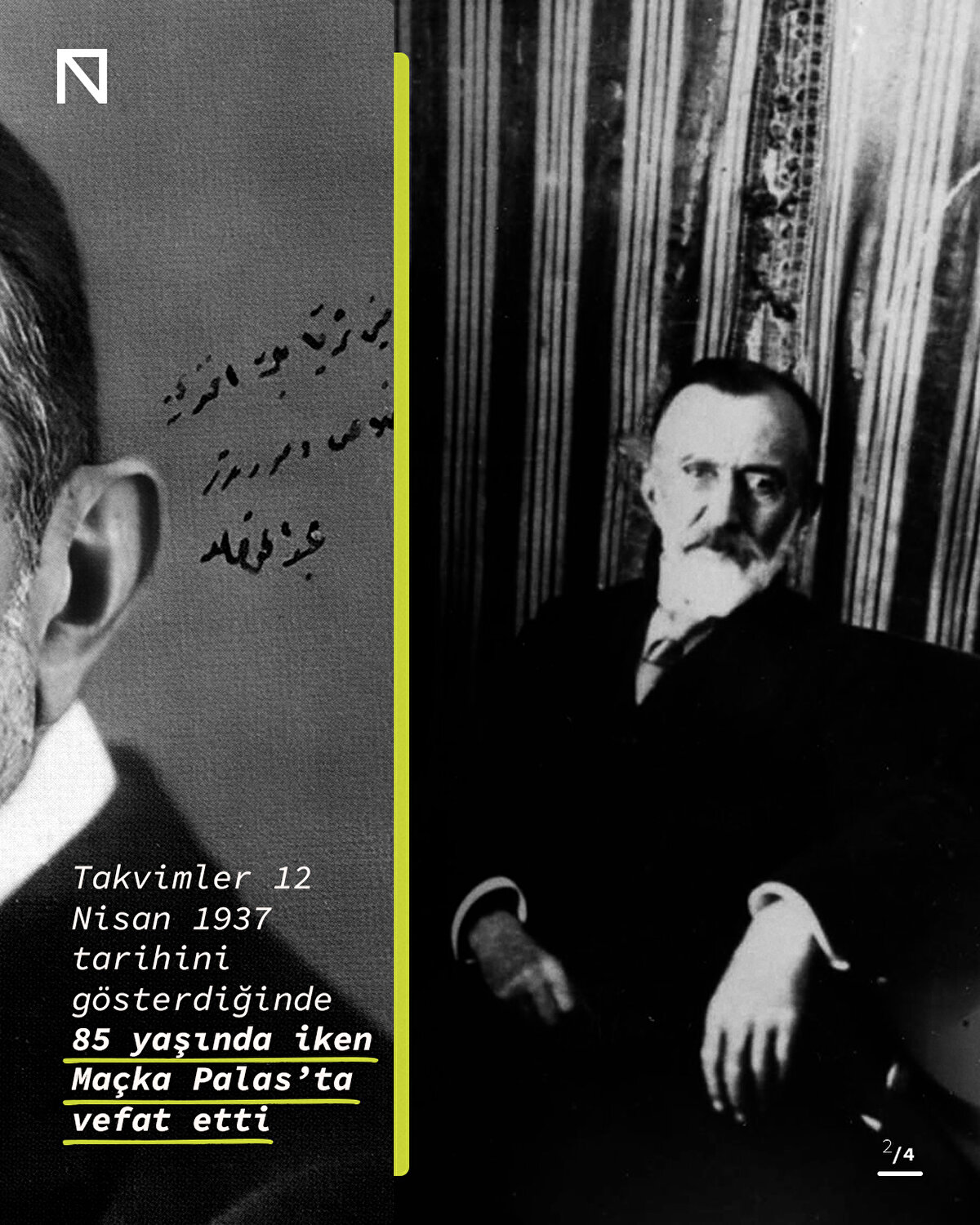 Takvimler 12 Nisan 1937 tarihini gösterdiğinde 85 yaşında iken Maçka Palas’ta vefat etti