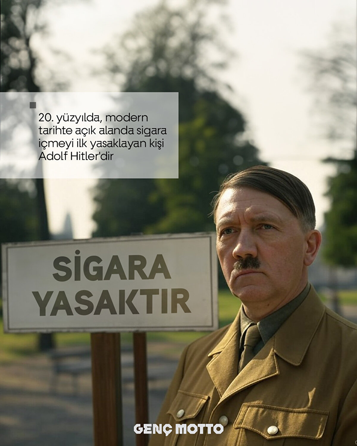 20. y&#252;zyılda, modern tarihte a&#231;ık alanda sigara i&#231;meyi ilk yasaklayan kişi Adolf Hitler'dir