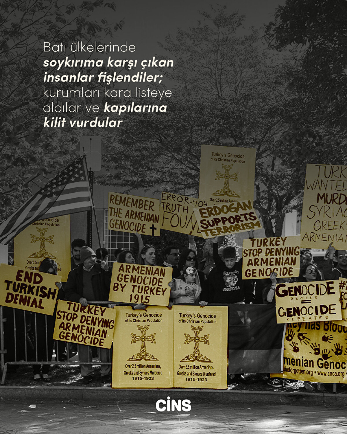 Batı ülkelerinde soykırıma karşı çıkan
insanlar fişlendiler;  kurumları kara listeye aldılar ve kapılarına
kilit vurdular 