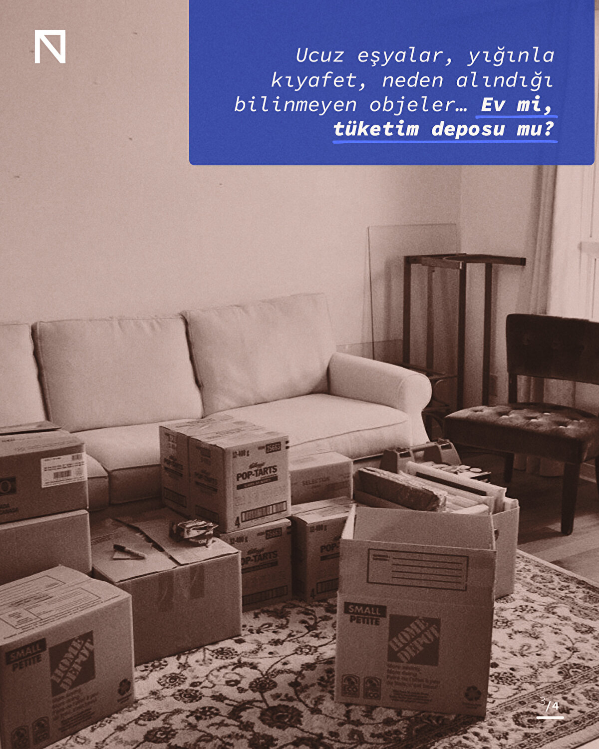 Ucuz eşyalar, yığınla kıyafet, neden alındığı bilinmeyen objeler… Ev mi, tüketim deposu mu?