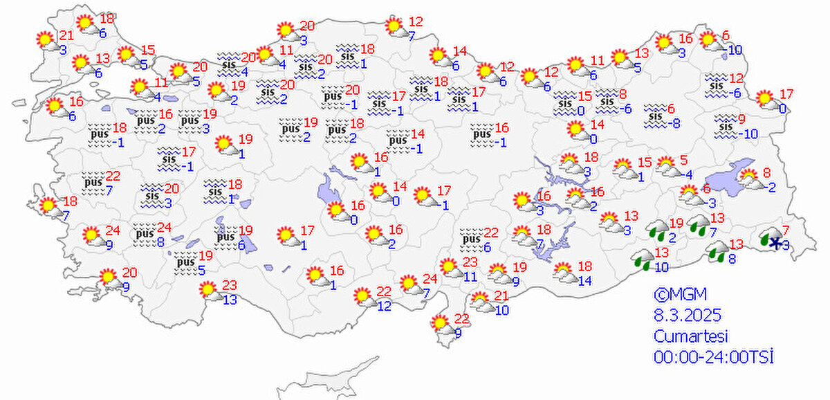 Pazar günü İstanbul güneşli ama sert ve serin esen karayel gölgede üşütecek.<br><br>İstanbul 17, Ankara 19, İzmir 20, Bursa 18, Antalya 25 derece.<br><br>Geceleri hava soğuk oluyor. İstanbul 5, Bursa ve Ankara 4 dereceye inecek.