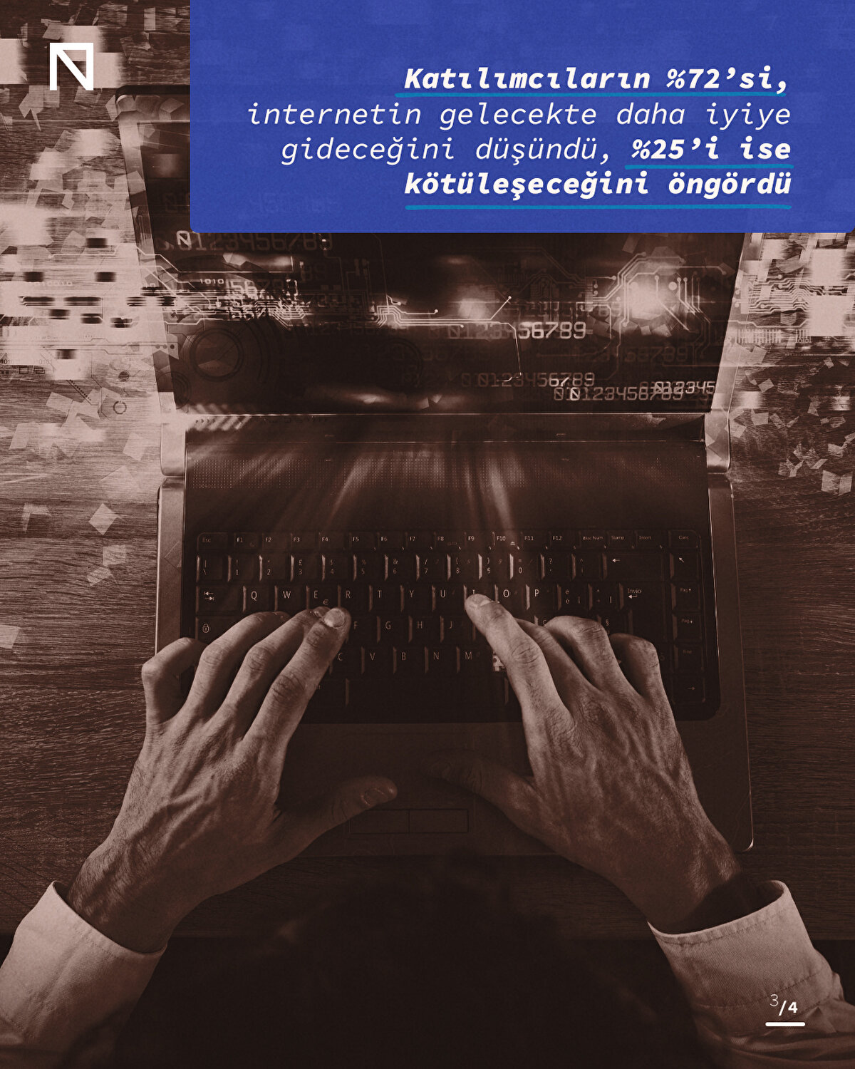 Katılımcıların %72’si, internetin gelecekte daha iyiye gideceğini düşündü, %25’i ise kötüleşeceğini öngördü