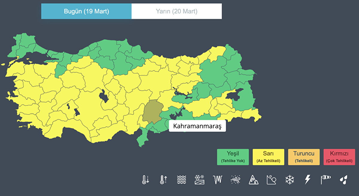 Meteoroloji Genel Müdürlüğü (MGM) 48 il için 'sarı' kodlu uyarı yayınladı. İşte o iller...