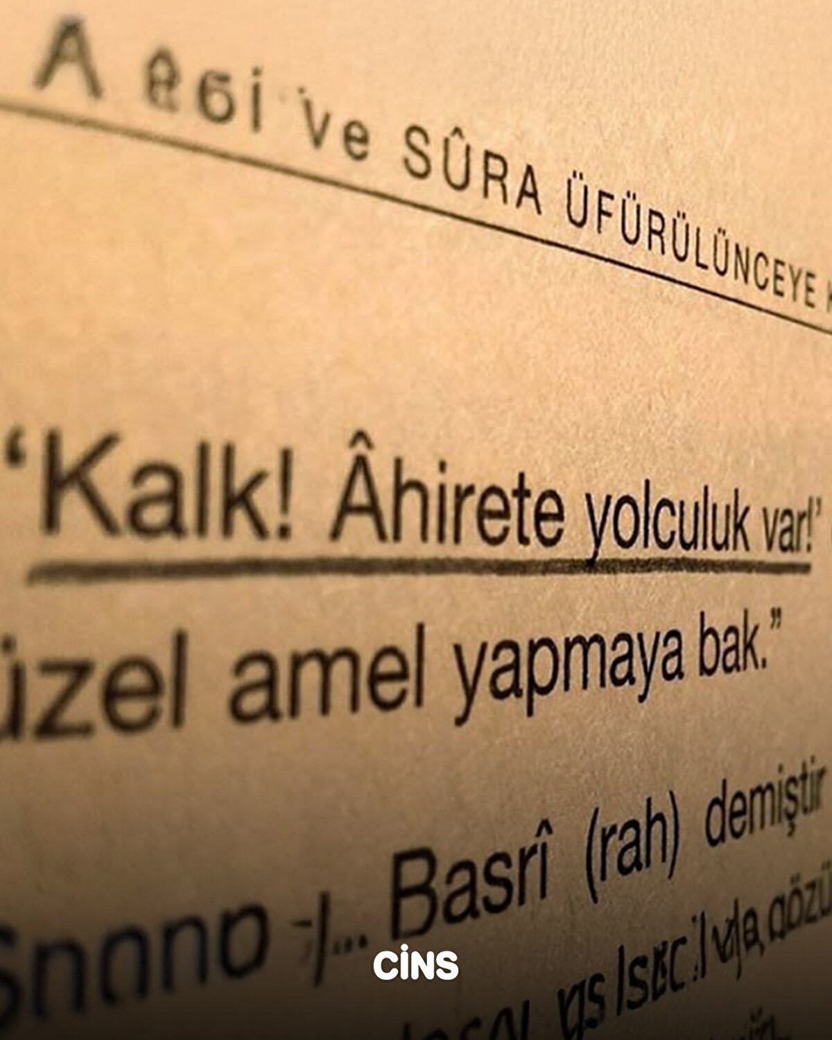 'Kalk! Ahirete yolculuk var"