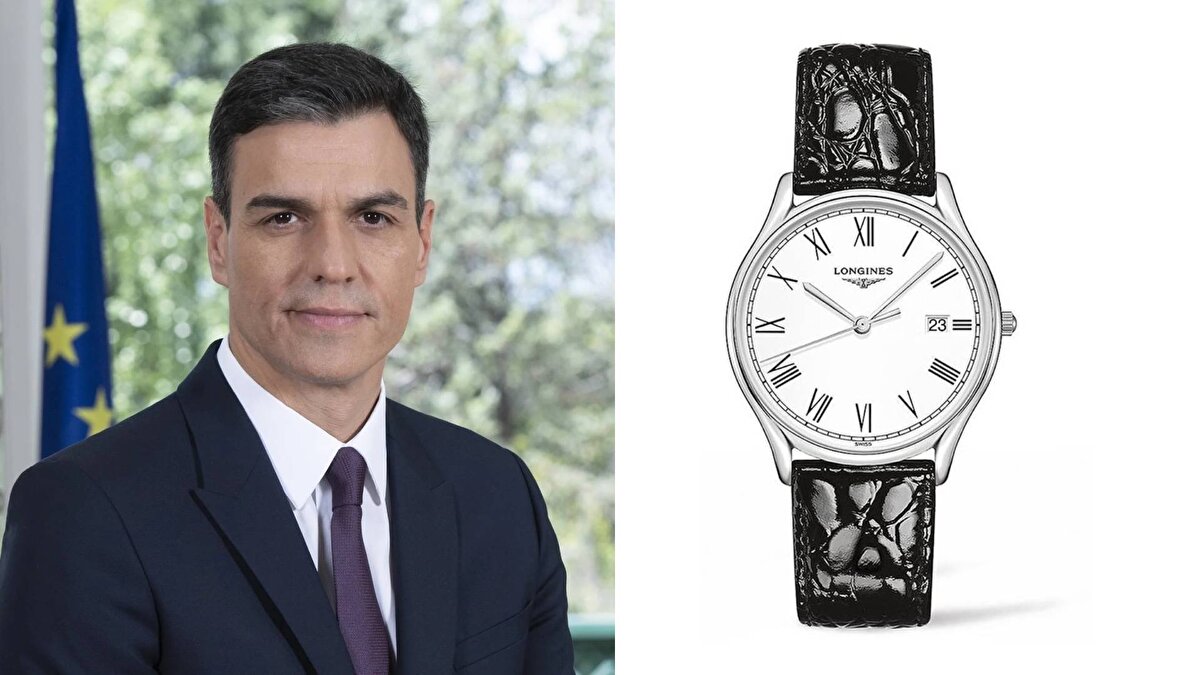 İspanya - Pedro Sánchez<br><br>Saat: Longines Presence L4.790.4.12<br><br>Fiyat: 800$ (30.453 TL)