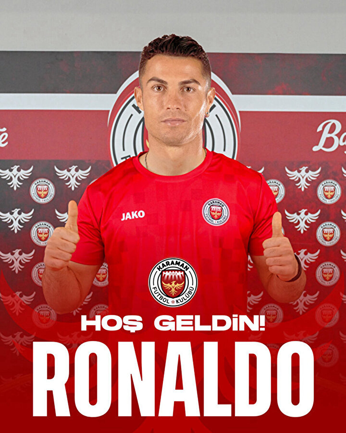 TFF 2. Lig ekiplerinden Karaman Futbol Kulübü, sosyal medya hesapları üzerinden Cristiano Ronaldo'nun transfer edildiğini açıkladı.